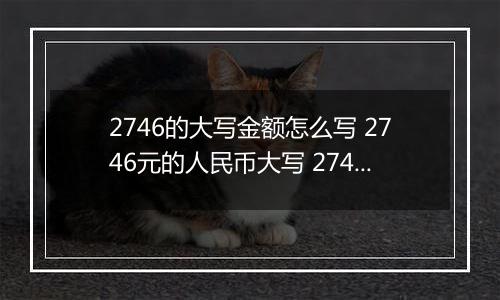 2746的大写金额怎么写 2746元的人民币大写 2746元的数字大写