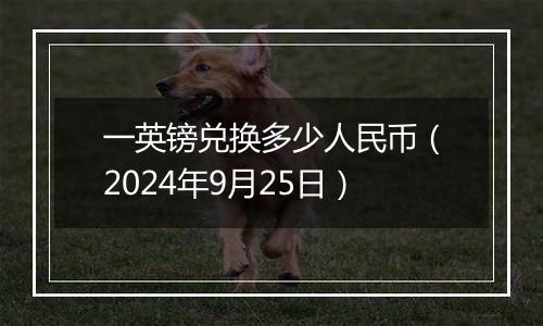 一英镑兑换多少人民币(2024年9月25日)
