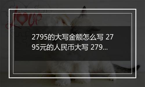 2795的大写金额怎么写 2795元的人民币大写 2795元的数字大写