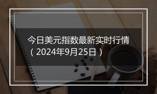 今日美元指数最新实时行情(2024年9月25日)