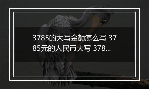 3785的大写金额怎么写 3785元的人民币大写 3785元的数字大写