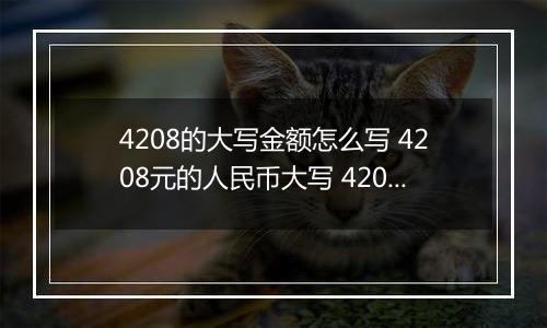 4208的大写金额怎么写 4208元的人民币大写 4208元的数字大写