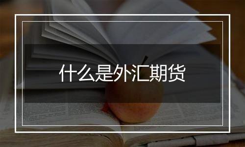 什么是外汇期货