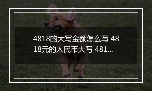 4818的大写金额怎么写 4818元的人民币大写 4818元的数字大写