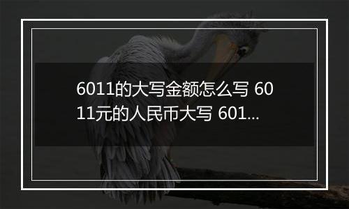 6011的大写金额怎么写 6011元的人民币大写 6011元的数字大写