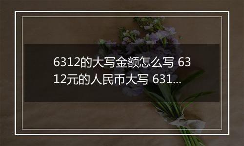 6312的大写金额怎么写 6312元的人民币大写 6312元的数字大写