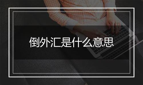 倒外汇是什么意思