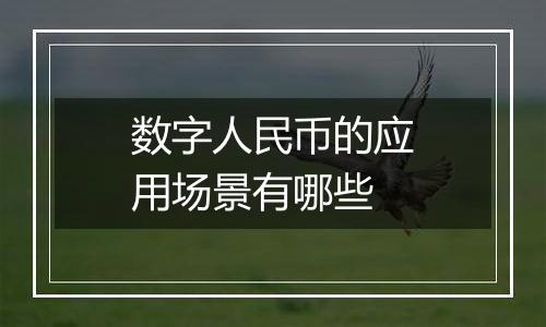 数字人民币的应用场景有哪些