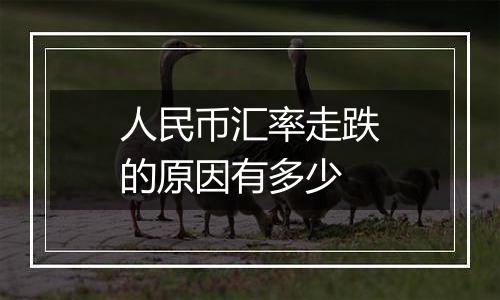 人民币汇率走跌的原因有多少