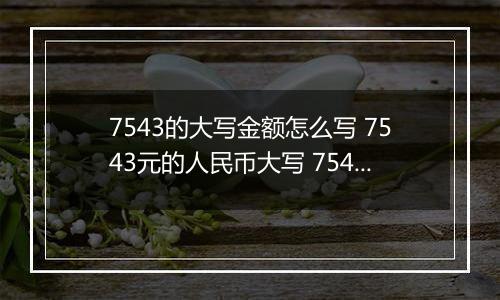 7543的大写金额怎么写 7543元的人民币大写 7543元的数字大写