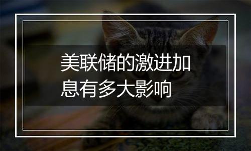 美联储的激进加息有多大影响