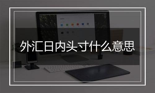 外汇日内头寸什么意思