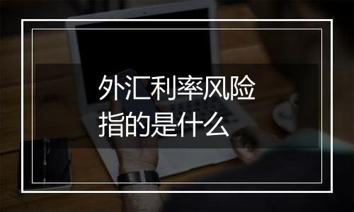 外汇利率风险指的是什么
