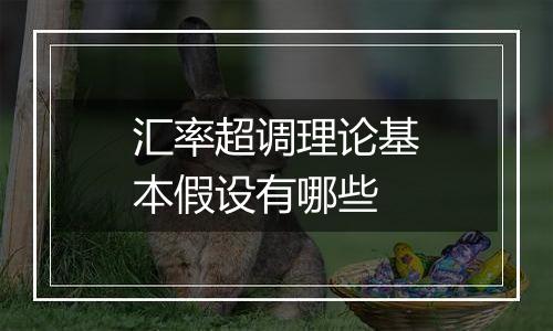 汇率超调理论基本假设有哪些