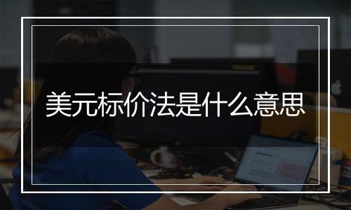 美元标价法是什么意思