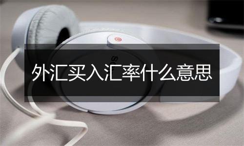 外汇买入汇率什么意思