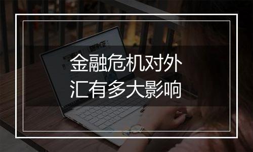 金融危机对外汇有多大影响
