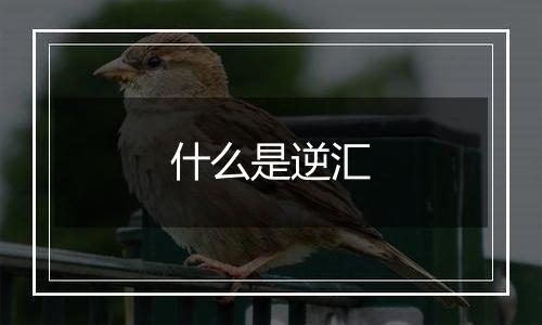 什么是逆汇