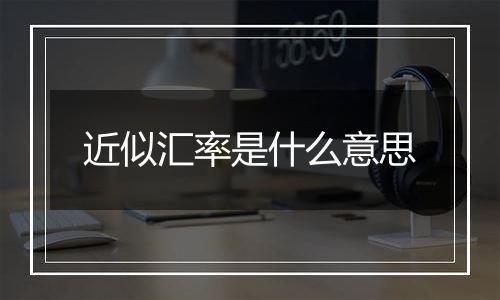 近似汇率是什么意思