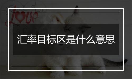 汇率目标区是什么意思