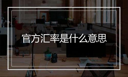 官方汇率是什么意思