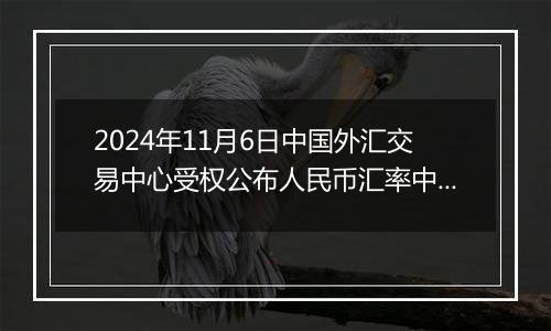 2024年11月6日中国外汇交易中心受权公布人民币汇率中间价公告
