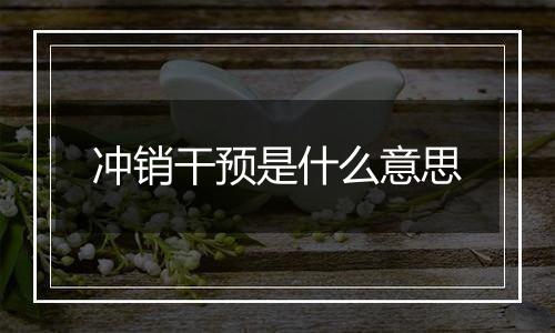 冲销干预是什么意思