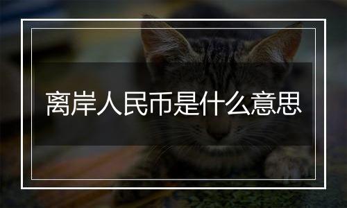 离岸人民币是什么意思