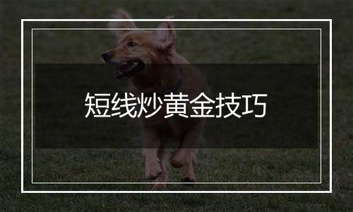 短线炒黄金技巧