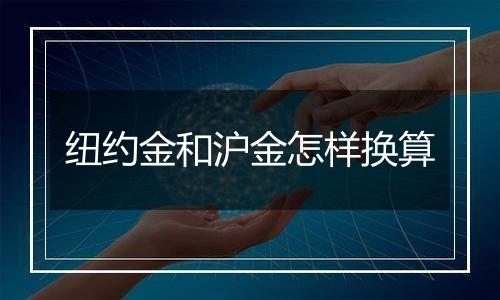 纽约金和沪金怎样换算
