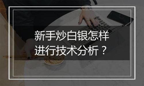 新手炒白银怎样进行技术分析?