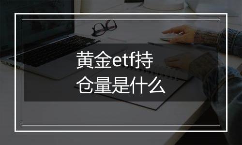 黄金etf持仓量是什么
