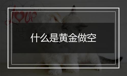 什么是黄金做空