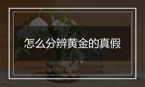 怎么分辨黄金的真假