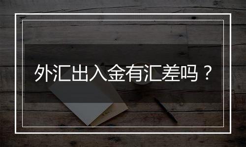 外汇出入金有汇差吗?