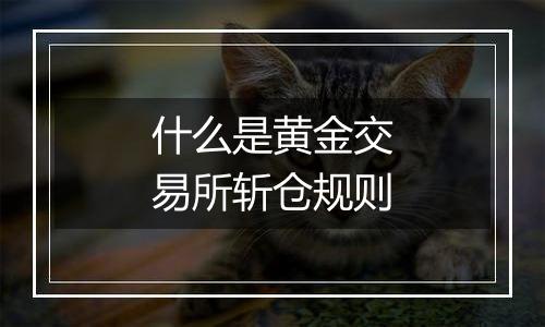 什么是黄金交易所斩仓规则