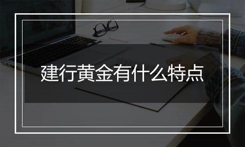 建行黄金有什么特点