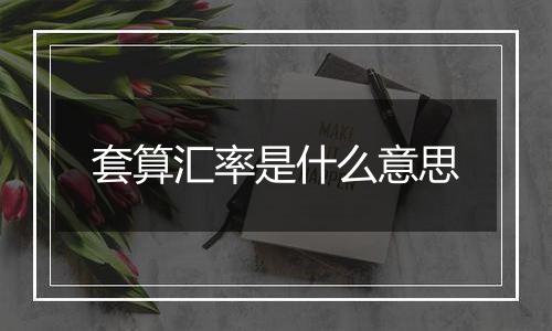 套算汇率是什么意思