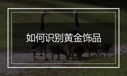 如何识别黄金饰品