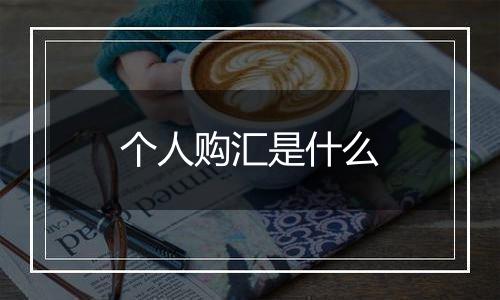 个人购汇是什么