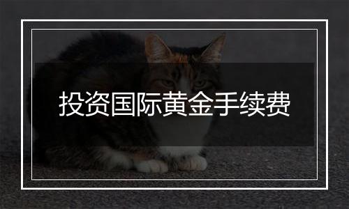 投资国际黄金手续费