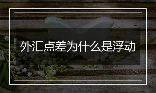 外汇点差为什么是浮动
