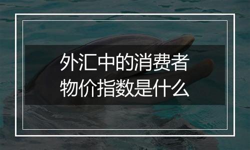 外汇中的消费者物价指数是什么