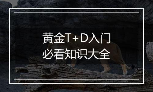 黄金T+D入门必看知识大全