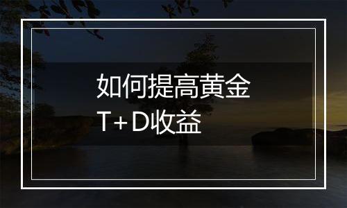 如何提高黄金T+D收益