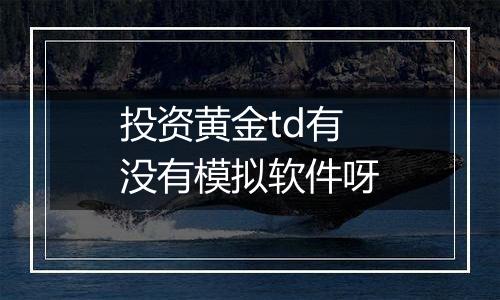 投资黄金td有没有模拟软件呀