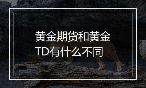 黄金期货和黄金TD有什么不同