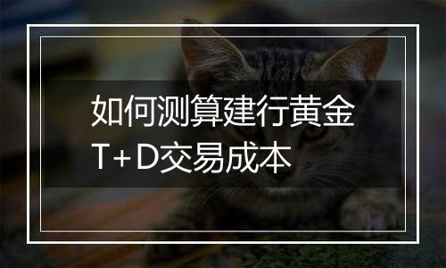 如何测算建行黄金T+D交易成本
