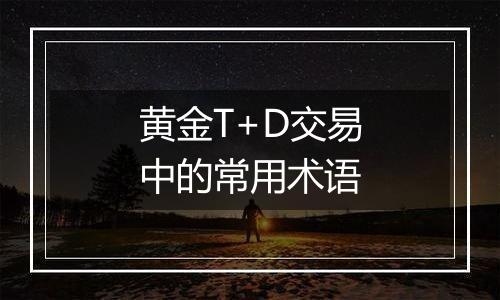 黄金T+D交易中的常用术语
