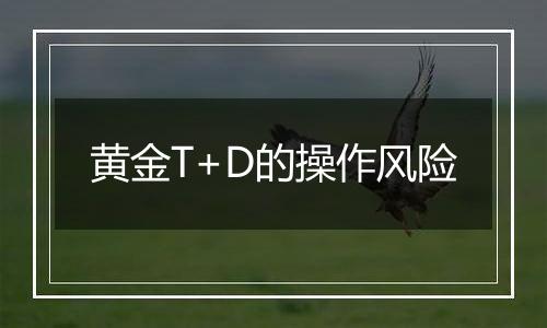 黄金T+D的操作风险
